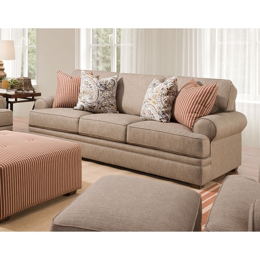 Franklin 915 Transitional Sofa with Rolled Arms Howell Furniture Sofas